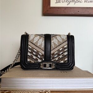 Rebecca Minkoff Black and Gold Crossbody Bag